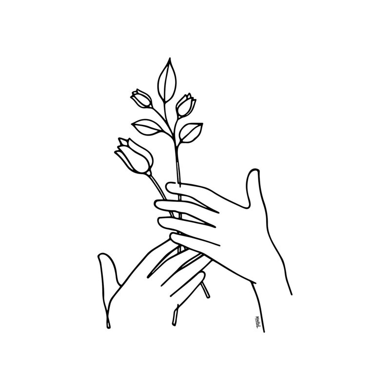 «Hold on» par Ninhol - reproduction d'art sur toile tendue, H 12 po x l 8 po x P 0,75 po