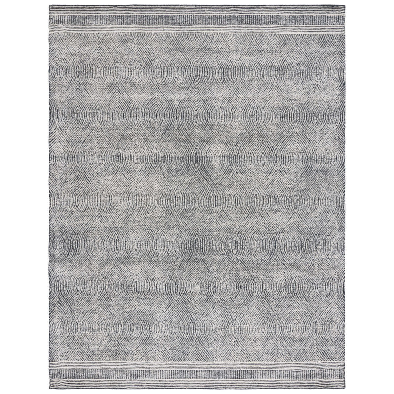 Geometric Wool Hand Woven Area Rug, Rectangle 244 x 305 cm
