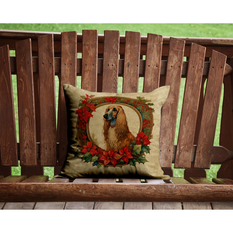 Coussin décoratif intérieur / extérieur en polyester Christmas, 14 po x 14 po, Carré