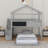 Twin Over Full House Bunk Bed With Blackboard-812193667