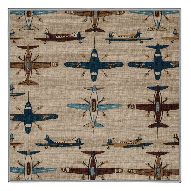 Tapis de transport gris lavable à la machine, Carré 4 pi