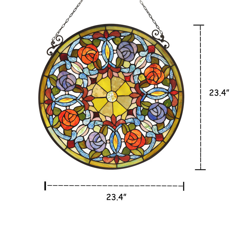 Panneau de fenêtre en verre anemone tiffany