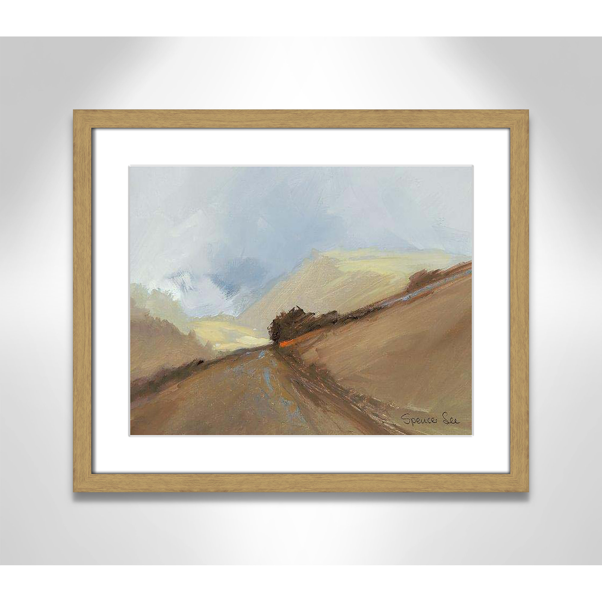 Heaven And Earth II by Spencer Lee, 16" H x 19" W x 0.75" D, Natural Framed