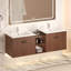 Meuble-lavabo de salle de bain avec portes à fermeture en douceur et tablettes de rangement