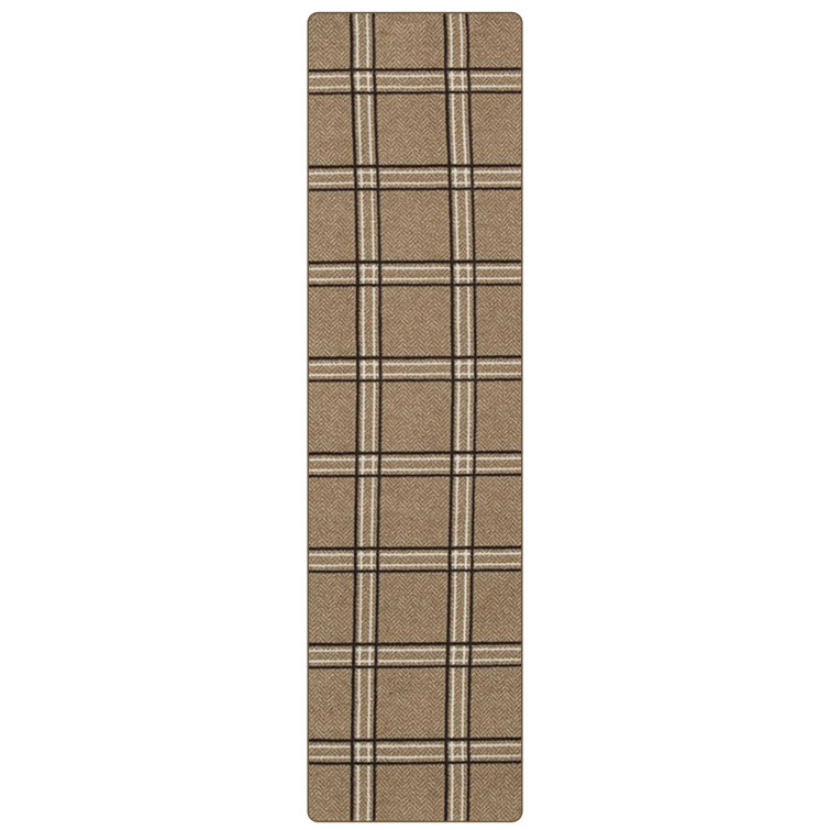 Imagine Pane Plaid Oil Skin Area Rug