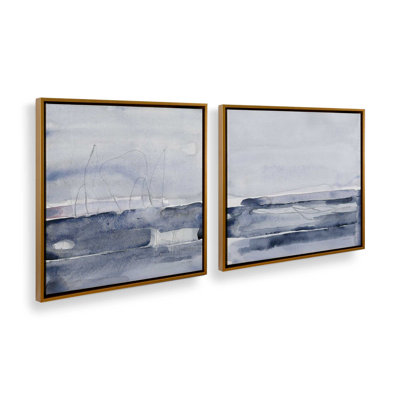 Indigo Drift, ensemble de 2 impressions sur toile