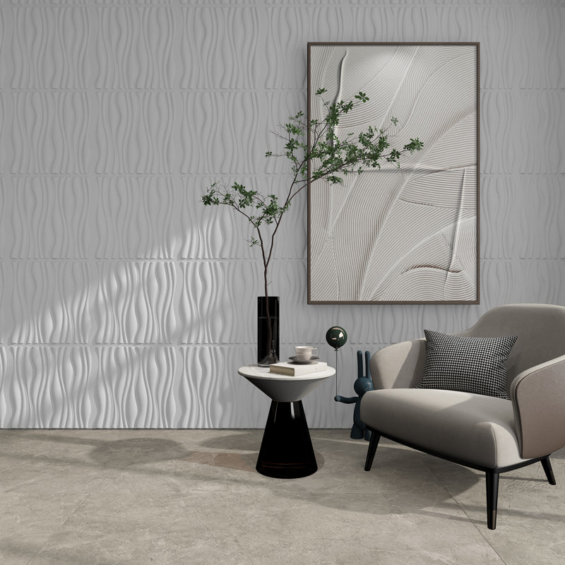 Porter-Mahoney 19.7" x 19.7" 3D Wall Panel for Interior Decor (12-pack), White