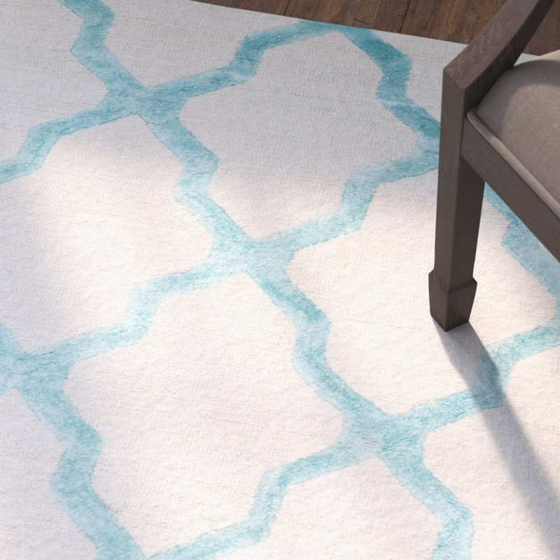 Cambridge Hand Tufted Wool, Viscose Geometric Rug, Rectangle 2' x 3'