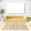Tapis décoratif en laine de conception unique 5 pi 6 po x 7 pi 9 po noué à la main New Age en laine/bleu denim