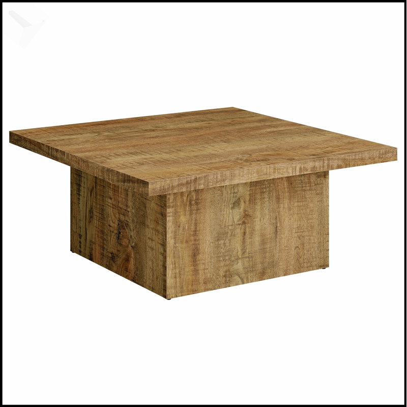 Table basse carrée Exeter Mango avec plateau spacieux et fabrication durable, parfaite pour les intérieurs rustiques et modernes.