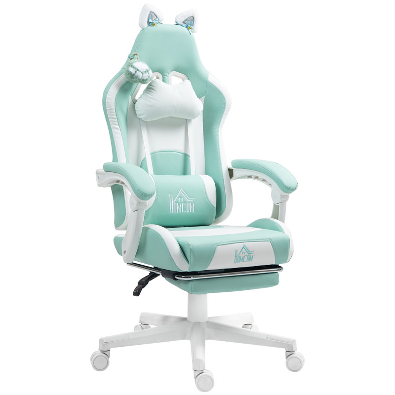 Metro Lane Gaming Chair with Headrest, Light Blue