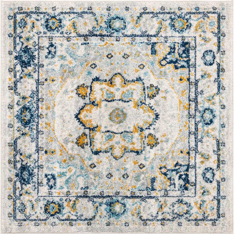 Ikat Indoor Rug, Square 4' x 4'