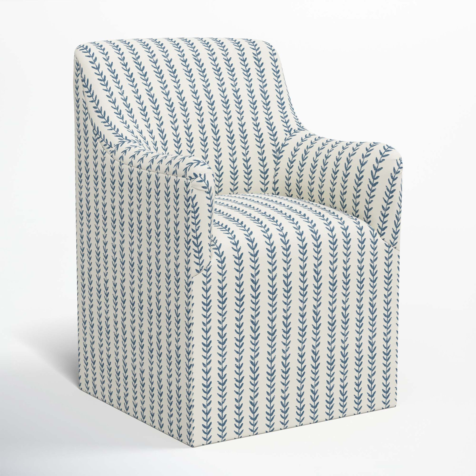 Howth Dining Armchair, Vine Stripe Dusty Blue