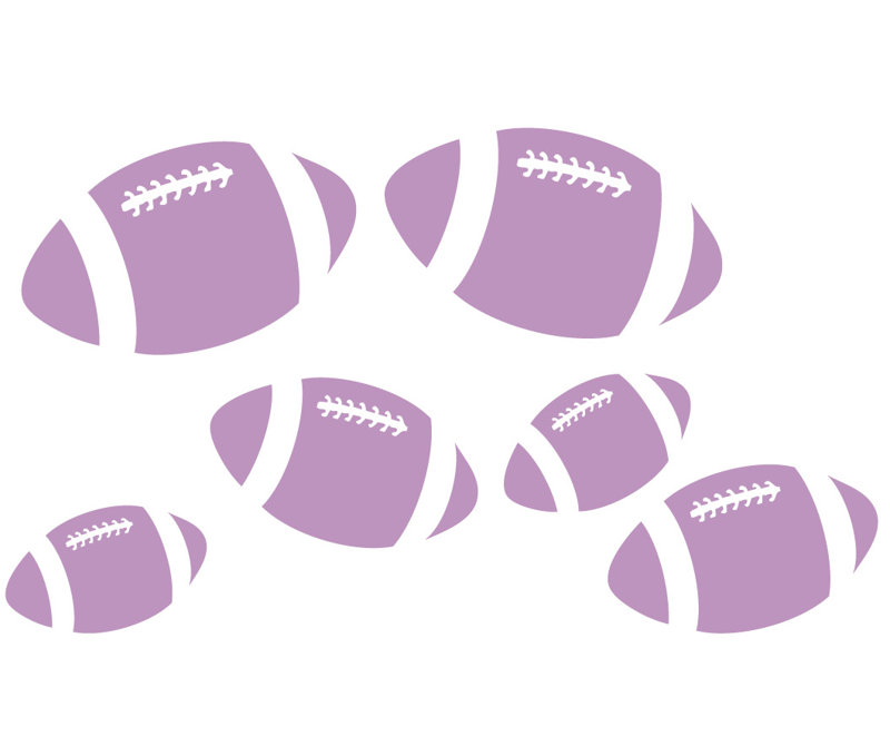 Décalcomanie murale footballs, Lilas, H 18 po x l 31 po x P 0,01 po