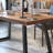 Brown+Black Rectangular Solid Wood+Iron desk-1235250446
