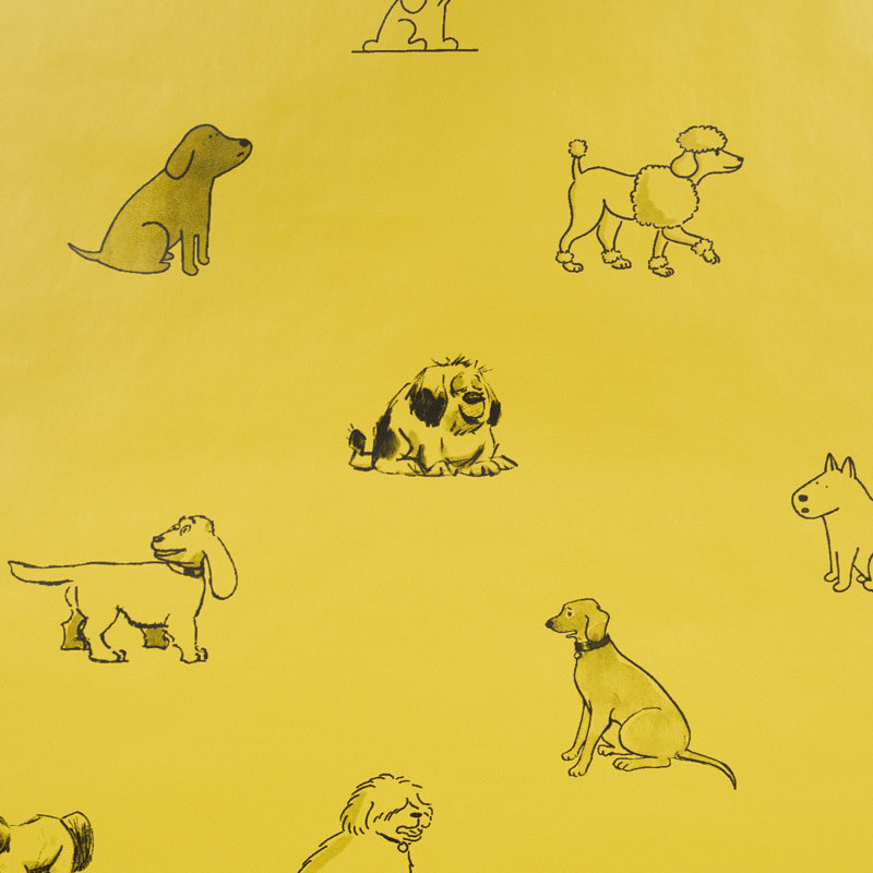 Schumacher X The New Yorker Good Dogs Everywhere Peel & Stick Wallpaper, Taxi-Cab Yellow