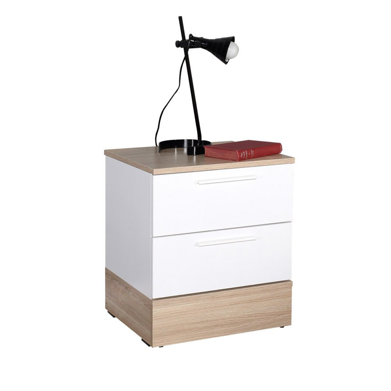 Modern Scandinavian Nightstand | 100% Melamine Coated Particle Board, Thickness: 0.6 inches | Stylish & Functional Design for Bedroom Storage & Decor, Easy Assembly