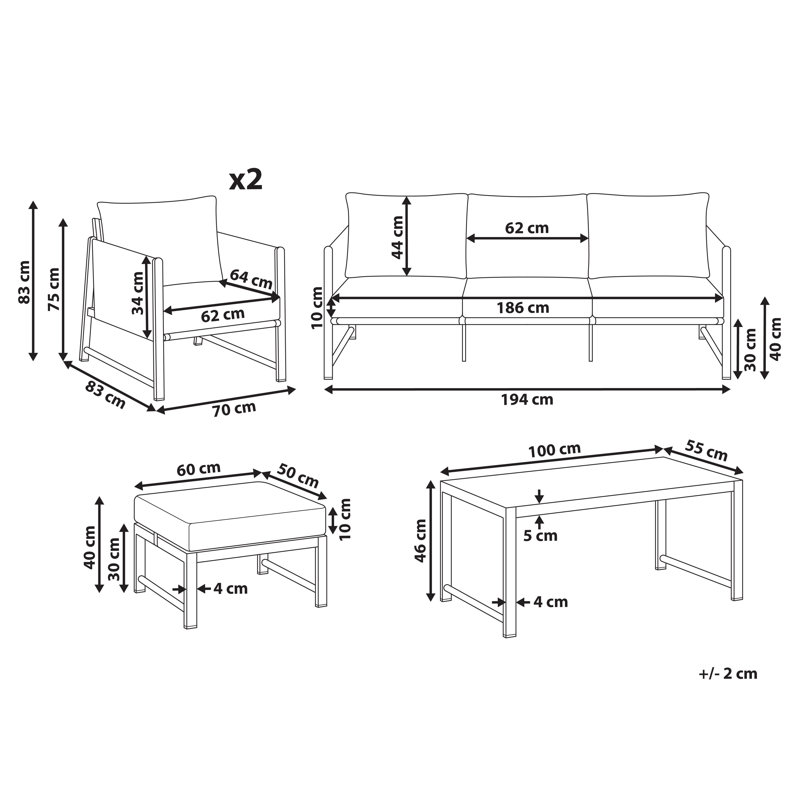 NOLA Wicker 5 - Person Garden Lounge Set with Cushions