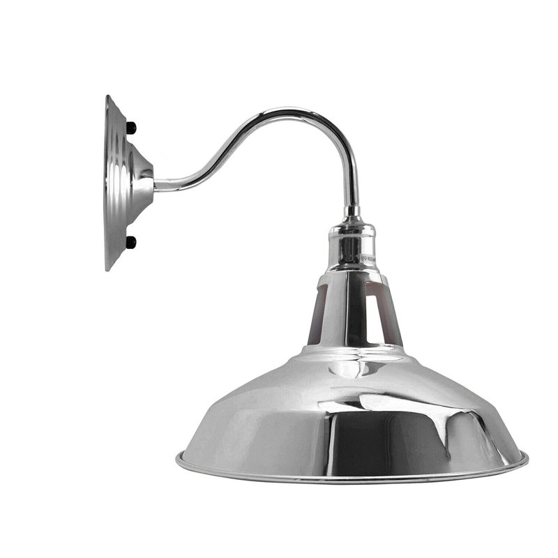 Hocker 1-Light Dimmable Armed Wall Sconce – Modern Industrial Style by Williston Forge, Chrome, No