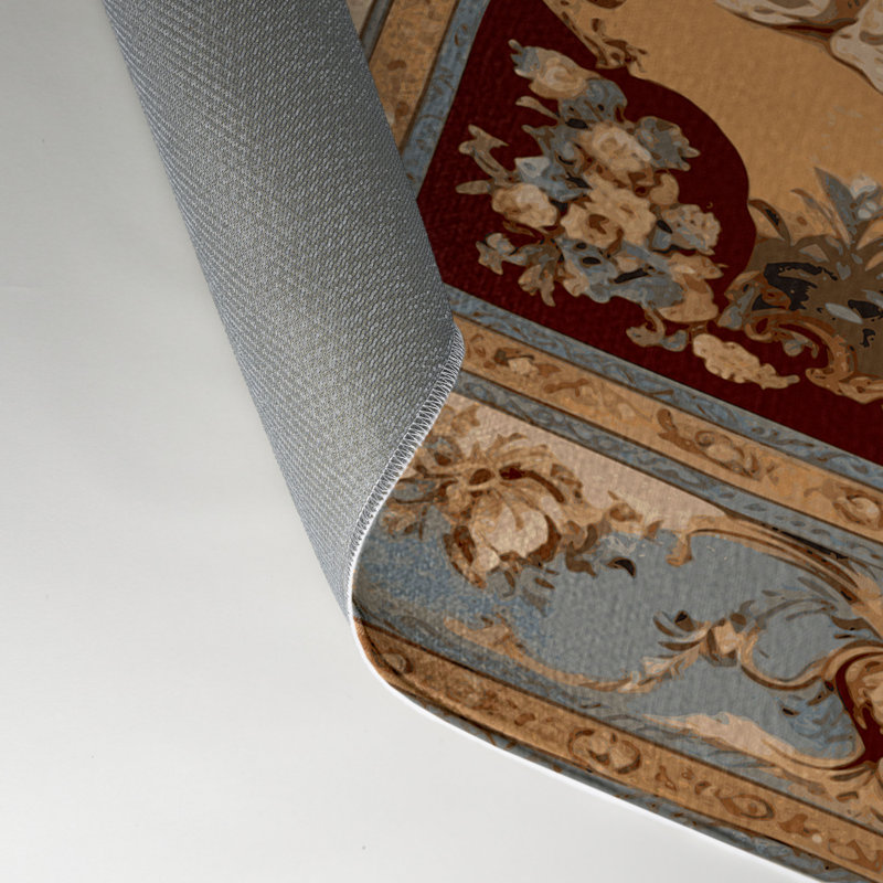 Tapis beige français d'intérieur et d'extérieur, Rectangle 5 pi x 7 pi