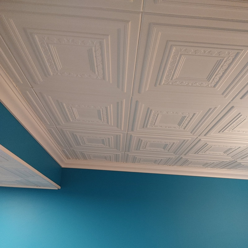 Carreaux de plafond en styromousse à coller, paquet de 24 (65 pieds carrés)