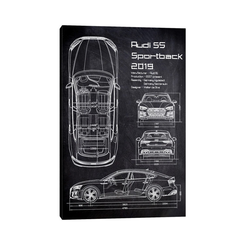 Audi S5 Sportback 1 Piece Wall Art on Canvas, 101.6 cm H x 66.04 cm W x 1.91 cm D, Wrapped Canvas