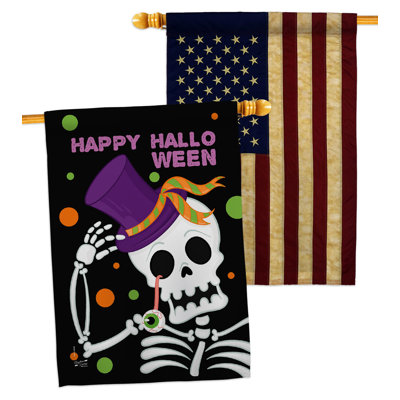 Drapeau de maison 40 po x 28 po Happy Halloween