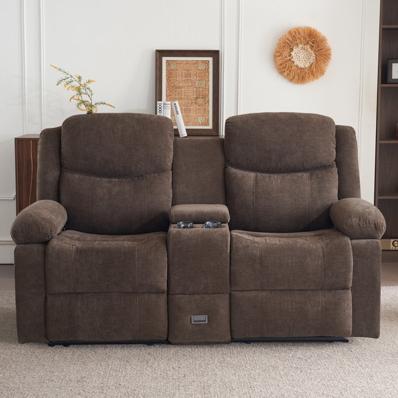 Causeuse inclinable avec massage et chauffage - Causeuse inclinable manuelle avec console pour salon, bureau, cinéma maison