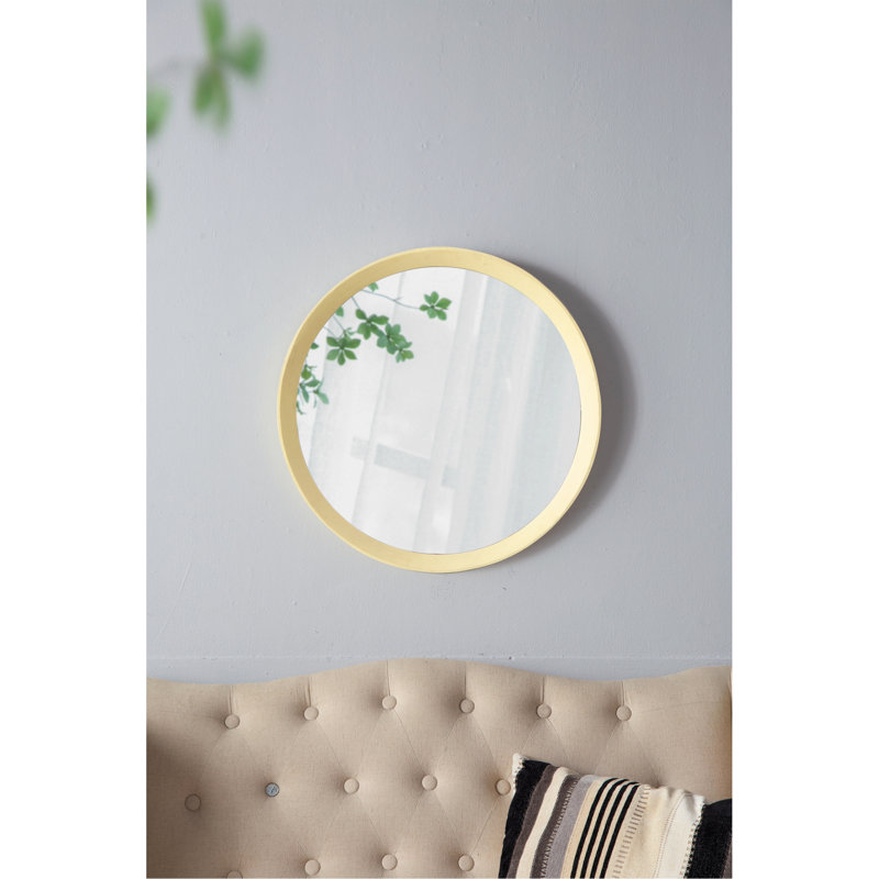 Charming Transitional Mango Wood Wall Mirror, Cream