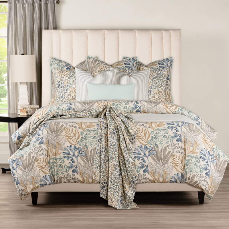 Ensemble de housse de couette 100% coton Siscovers Offshore Aqua | Fabriqué aux États-Unis