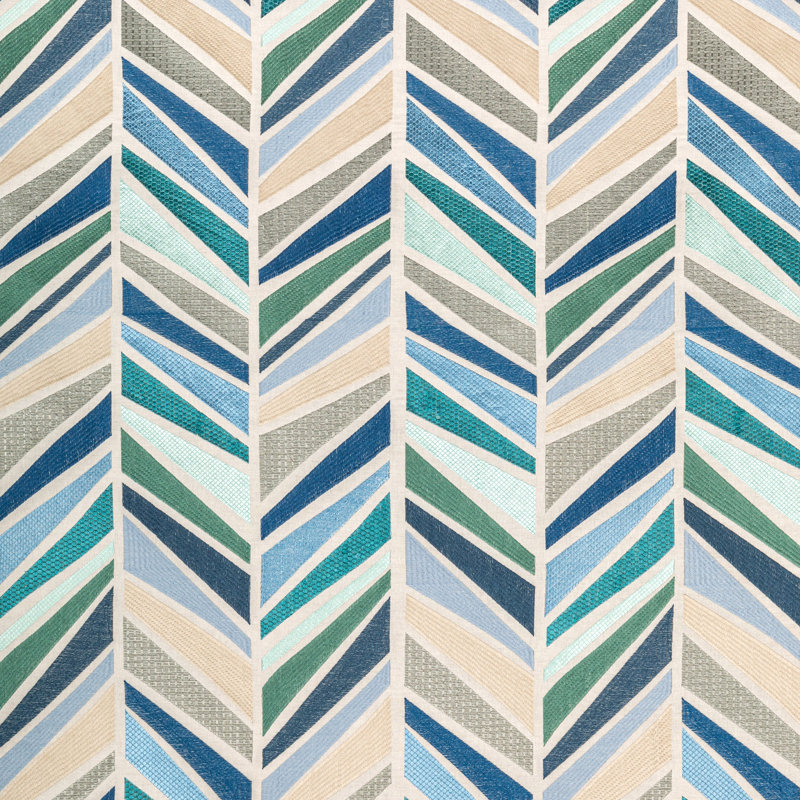 Rhapsody Tala Embroidery Fabric, Aegean