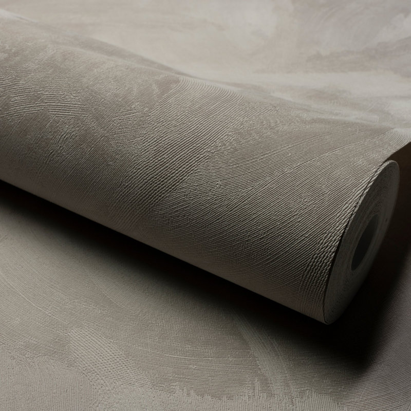 Concept Collection Authentic Plaster Double Width 42-inches Wide Wallpaper Roll, Dark Grey