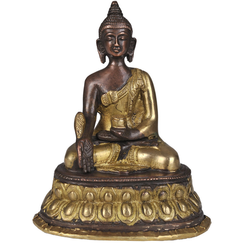 (Divinité bouddhiste tibétaine) Le Bouddha dans des teintes brunes et dorées