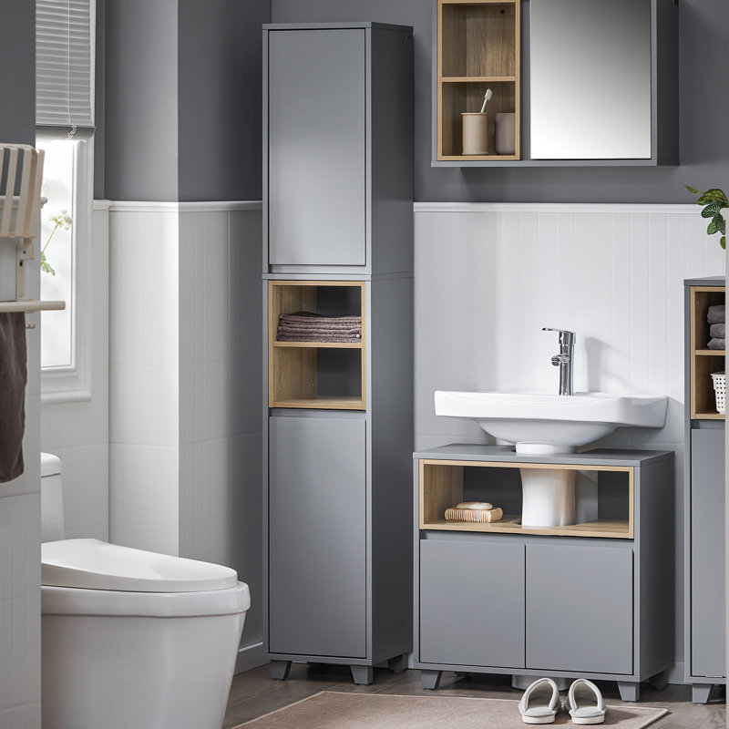 Angelea Freestanding Bathroom Cabinet, Gray