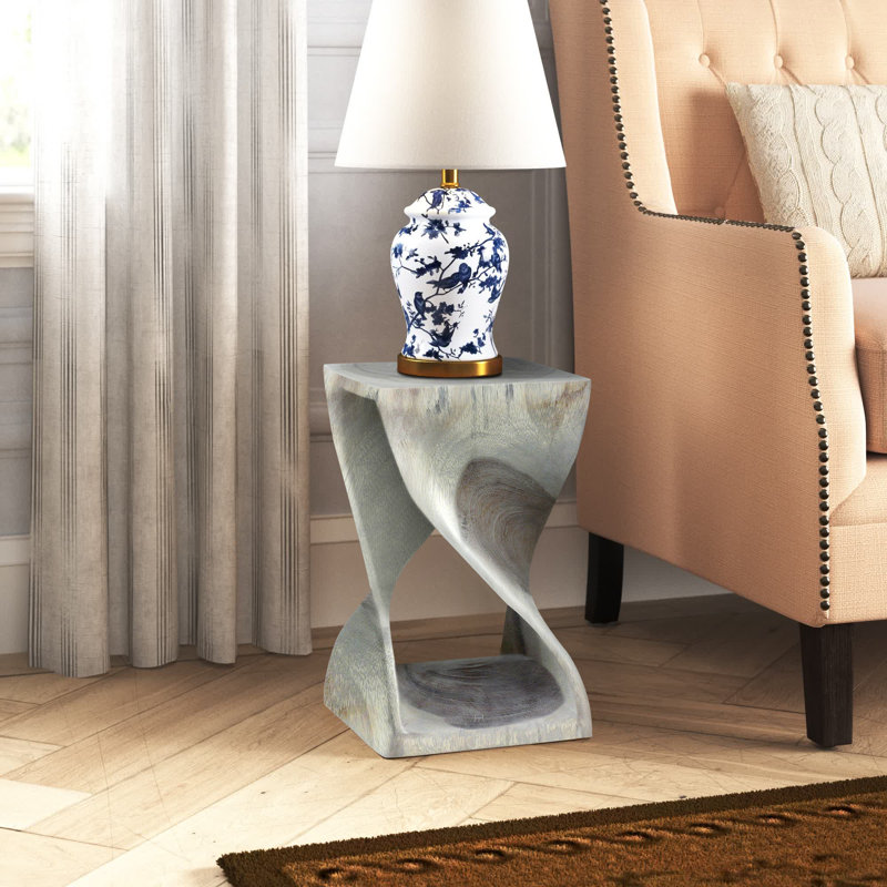 Chandi Solid Wood End Table, Walnut Oil, 20" H x 15" W x 15" D