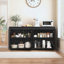 Buffet 4 portes en bois avec prise de courant et armoire à texture verticale ondulée-129098895