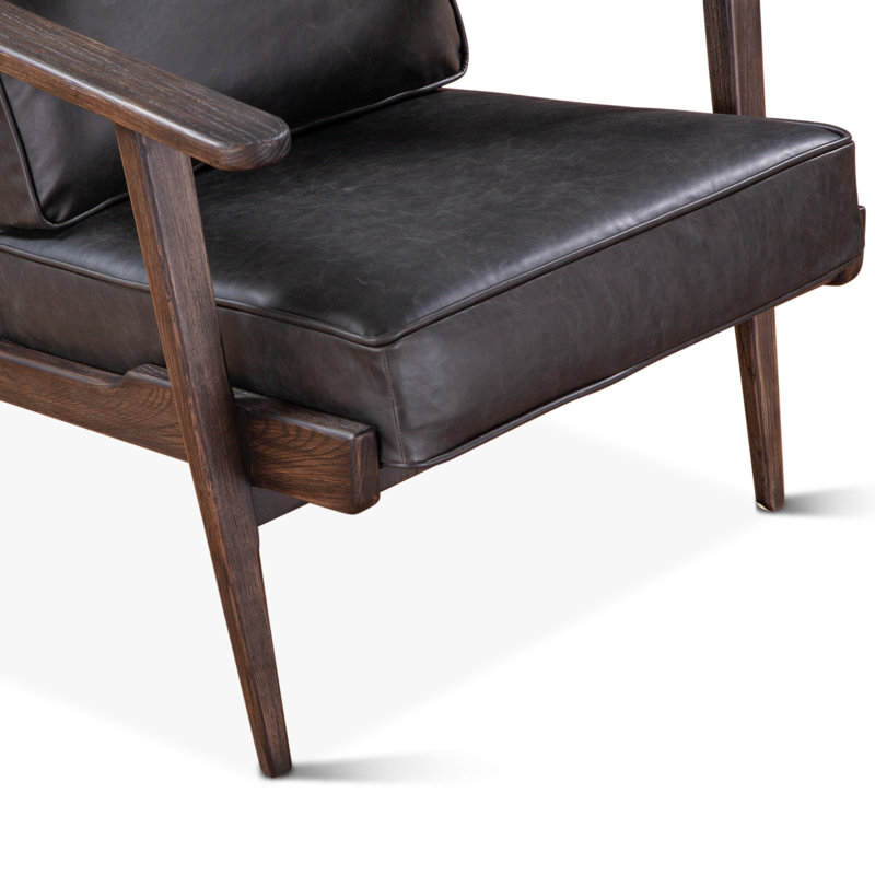 Fauteuil Robert en cuir noir