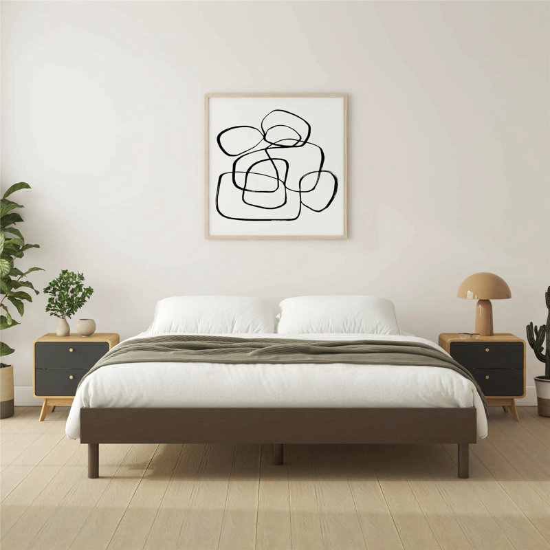 Lit plateforme en bois sans outils pour la chambre à coucher, Très grand lit