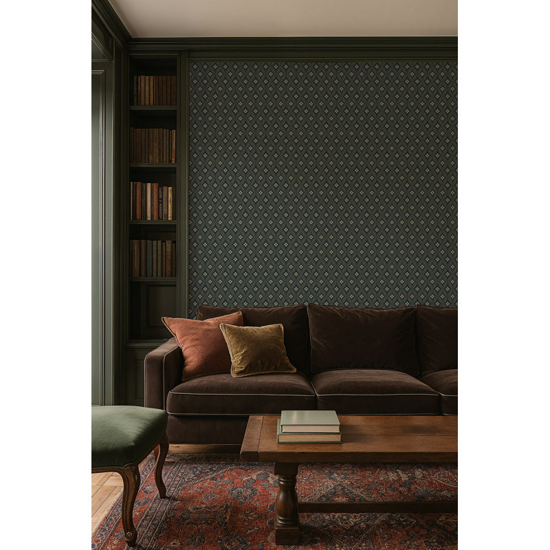 Stone Lace - Wallpaper, Warm Black, Self-adhesive, Vinyl