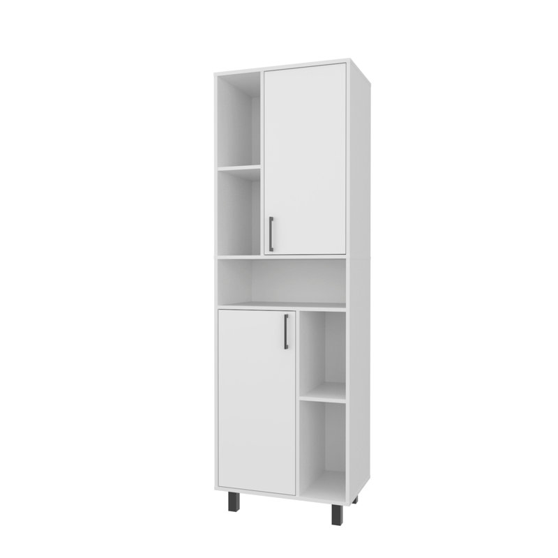 Armoire de cuisine blanche avec rangement ouvert et 2 portes | Idée de cadeau