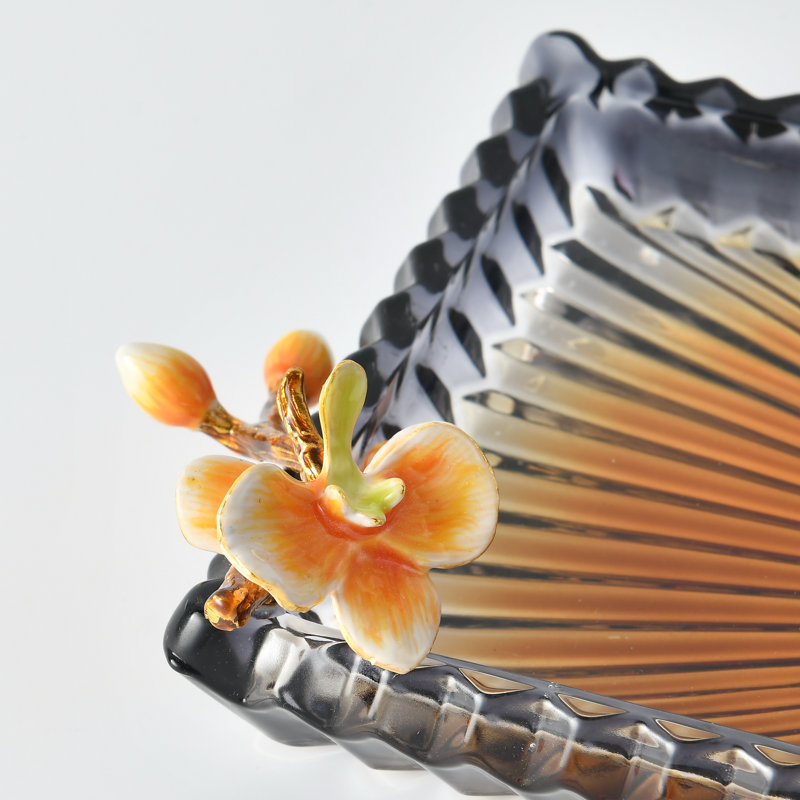Plateau en verre Golden Blossom                                                              