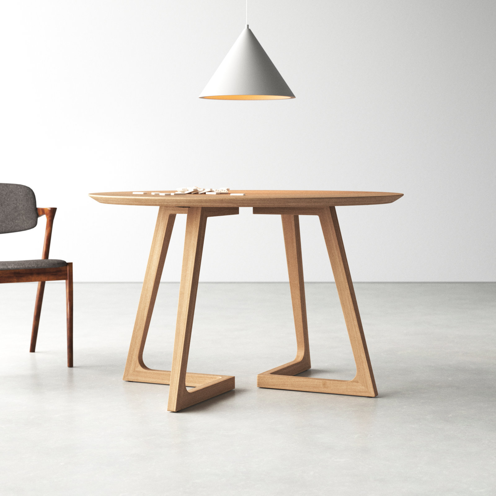 Fischer 48" Oak Dining Table, Natural