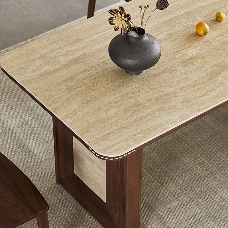 Table de salle à manger Retro Rock Board avec pieds en noyer, H 29,9 po x L 70,9 po x l 31,5 po