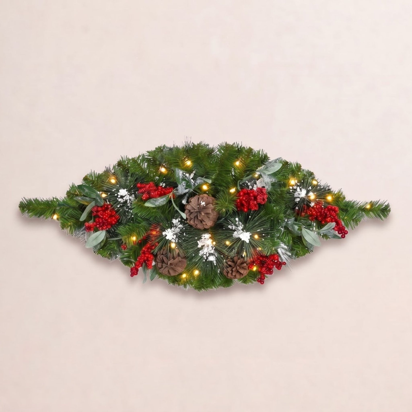 36" Pre-Lit Artificial Pine Mailbox Cover