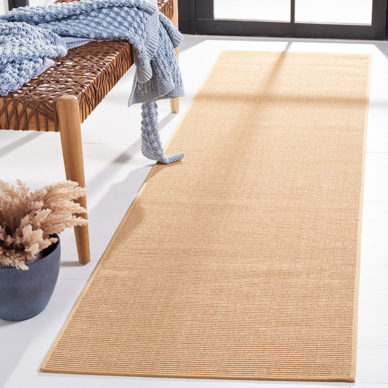 Martha Stewart Sisal/Jute Solid Color Rug in Natural, Runner 2'3" x 8'