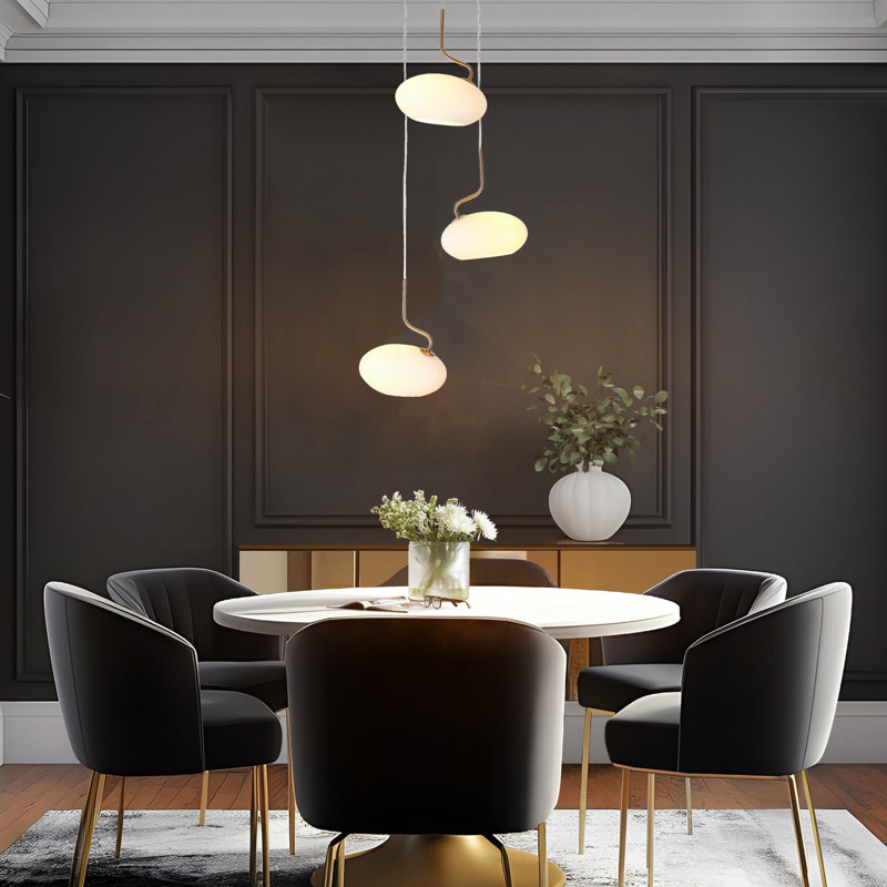 3 - Light Modern Coloured Glass Cluster Pendant UL Certified