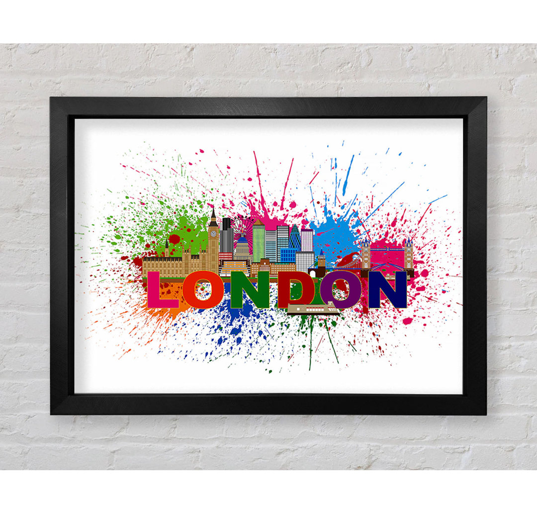 Gerahmtes Wandbild Rainbow London Splash 3