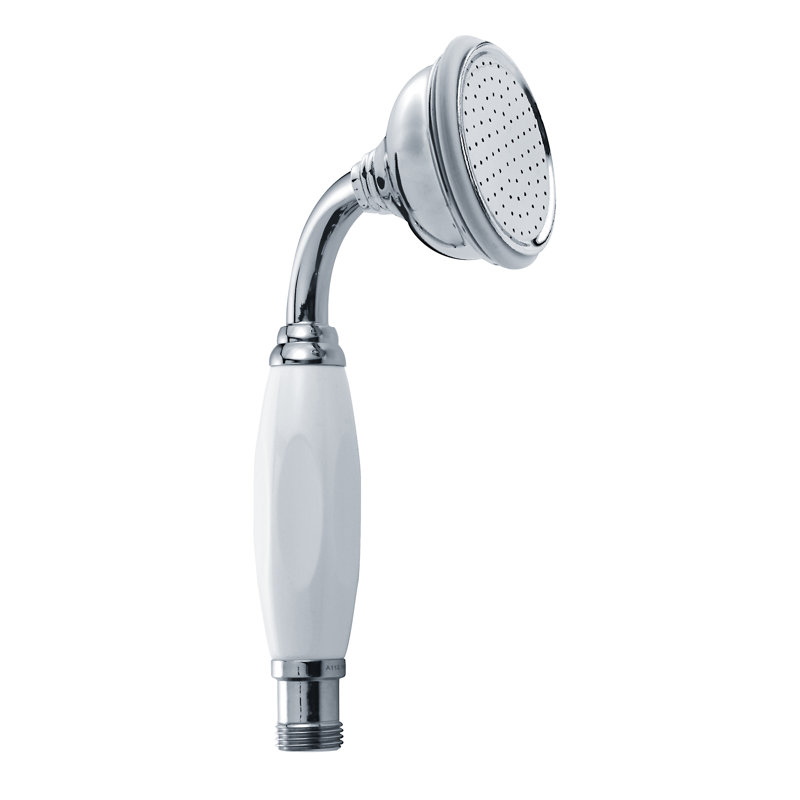 Classic White Apron Rose Handheld Shower Head, Polished Chrome