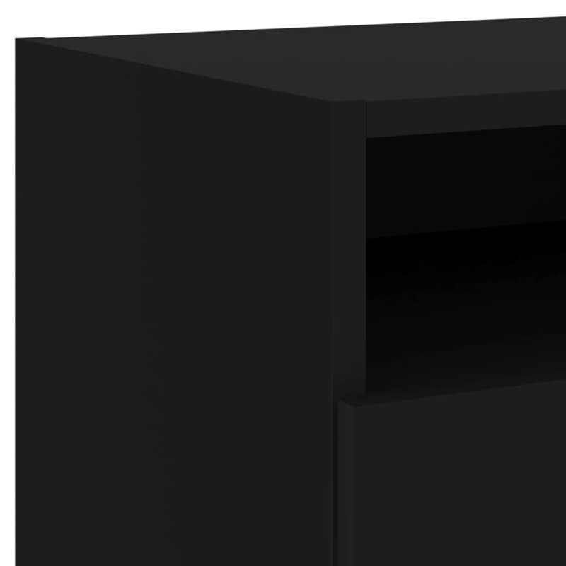 Brayli 39cm W Bedside Table, Black, Set of 2