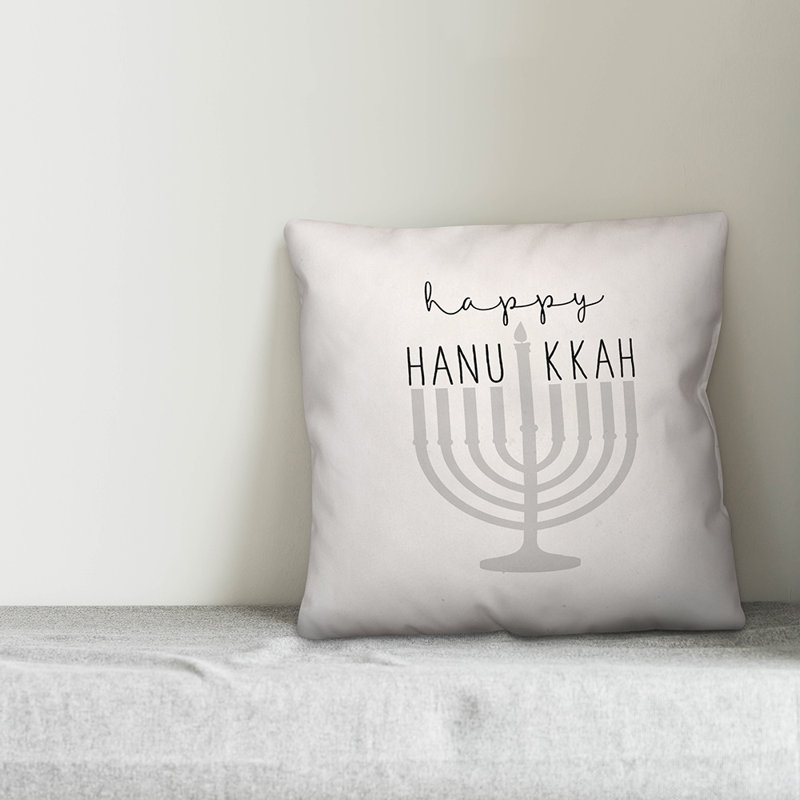  Coussin Happy Hanukkah Menorah, 20 po x 20 po, Polyester/ Bourre en polyester